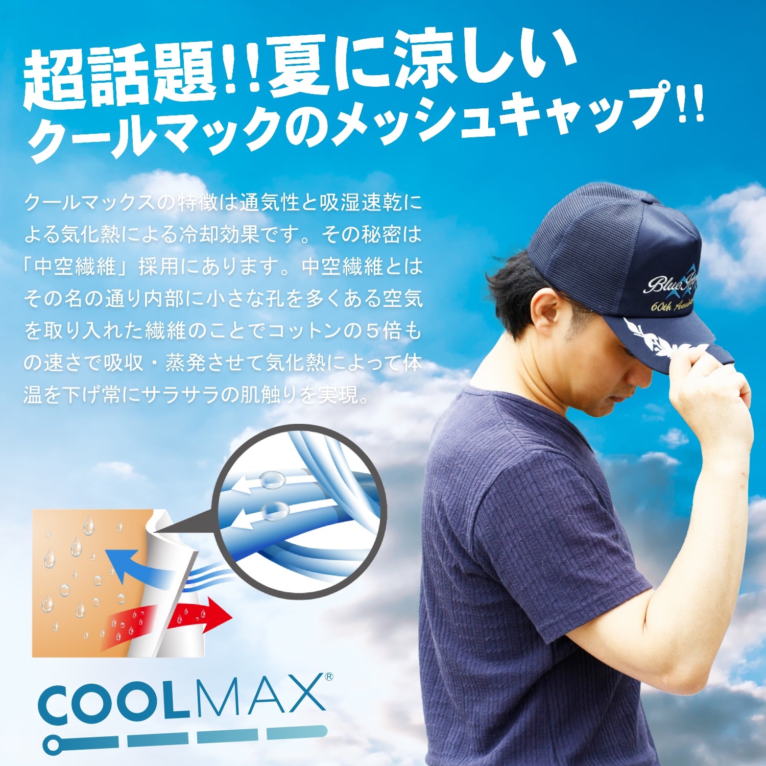 航空自衛隊創設70周年記念 ブルーインパルス COOLMAX®キャップ シルエット