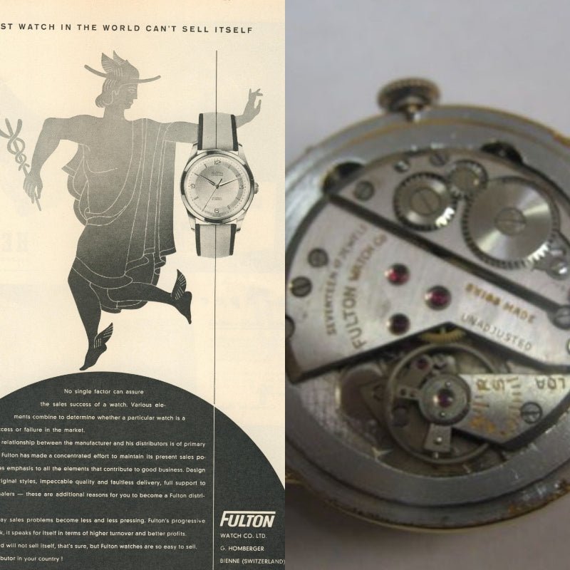 1950年代 FULTON ツートンコッパー文字盤 耐磁 大型38mm スイス