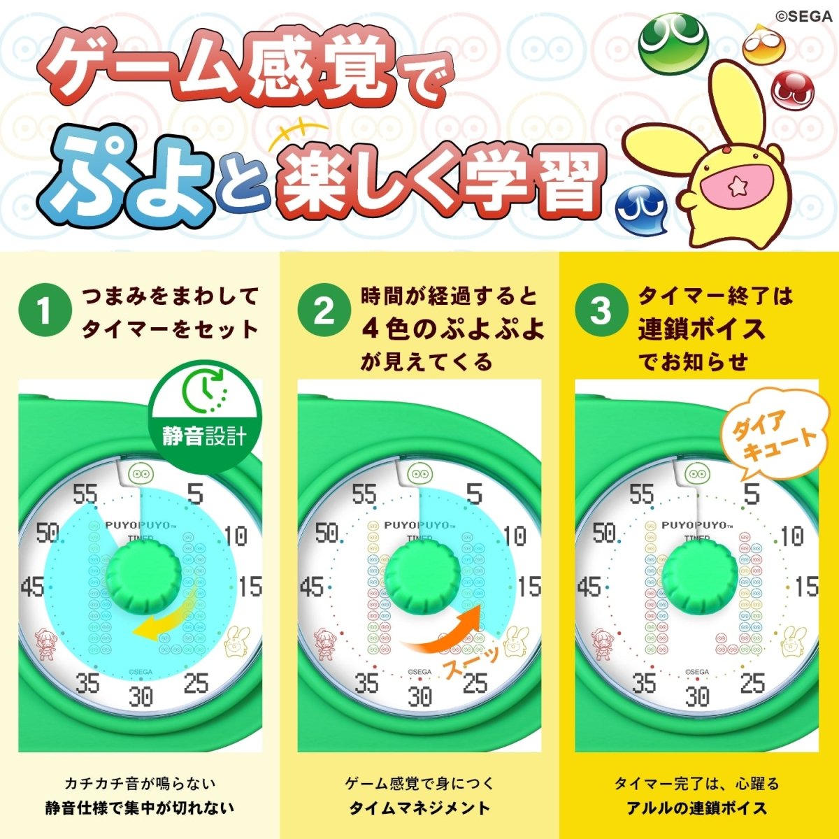 『ぷよぷよ』35周年記念 だいれんさ CLOCK&TIMER みどりぷよモデル - フルトンジャパン公式通販サイト