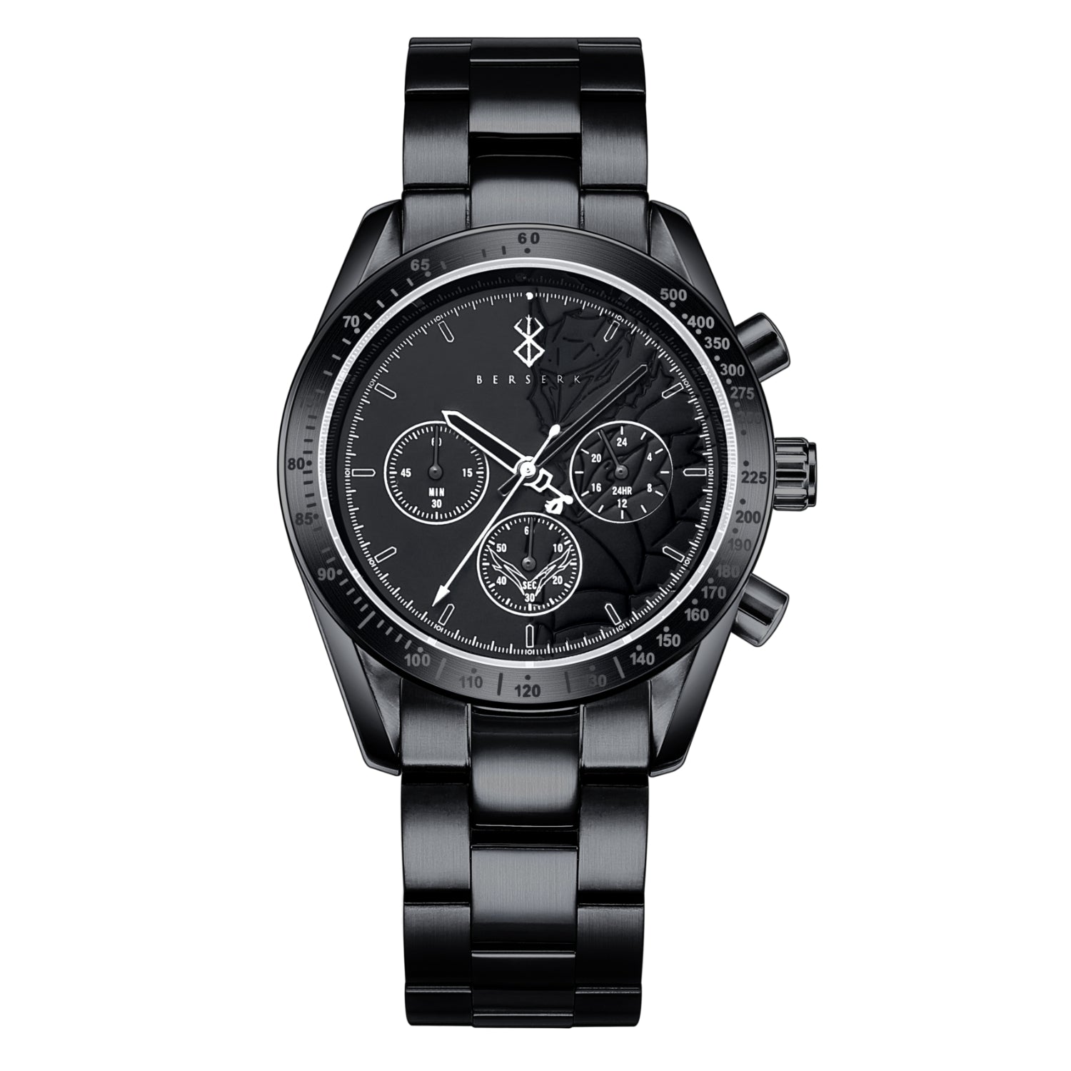 "Berserk" Natural Diamond Chronograph Wristwatch / All Black