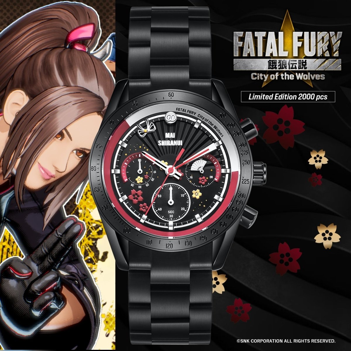 餓狼伝説 City of the Wolves 不知火 舞 クロノグラフ腕時計 - フルトンジャパン公式通販サイト|アニメコレクション