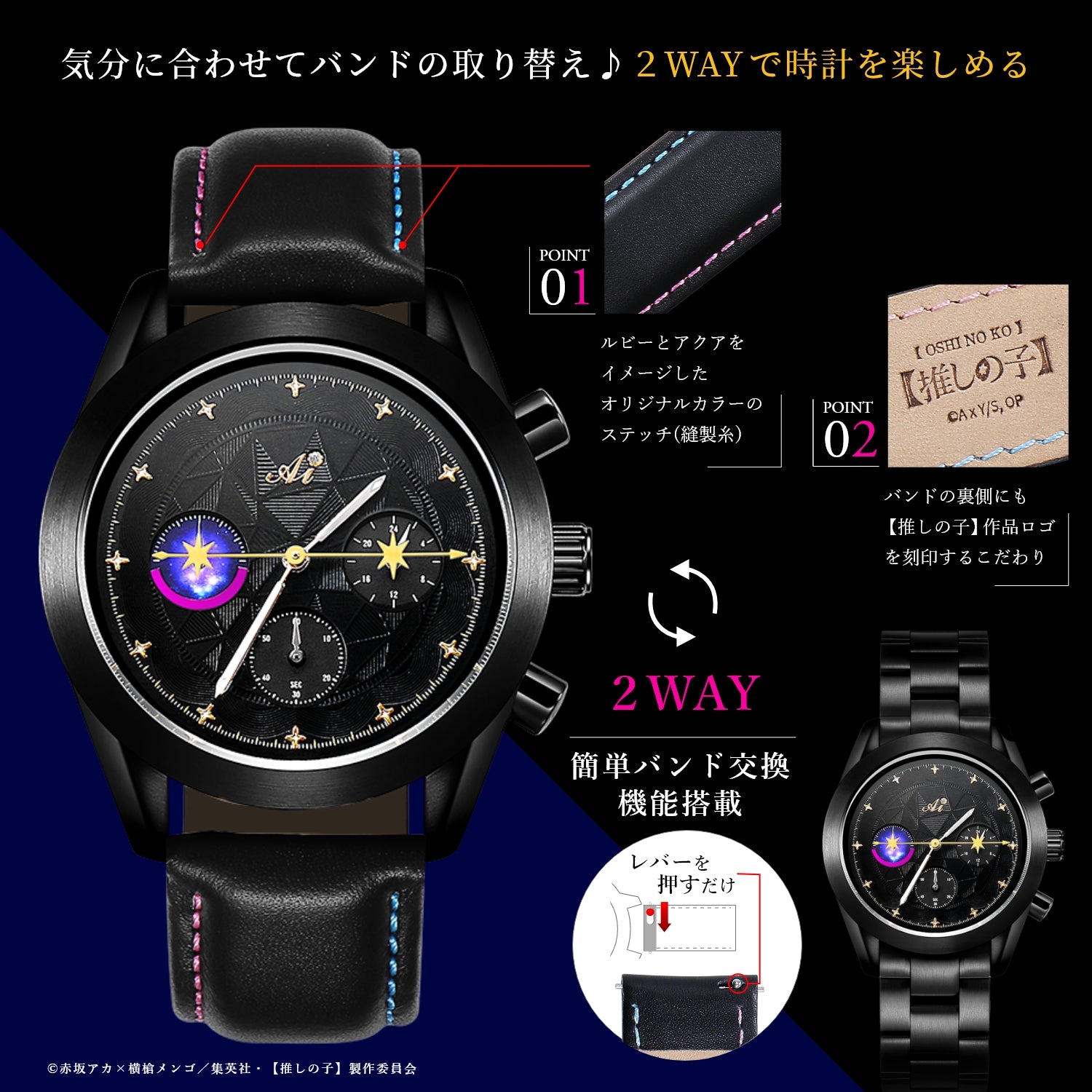 anime“[Pushing]” Natural Diamond Chronograph Watches Eye