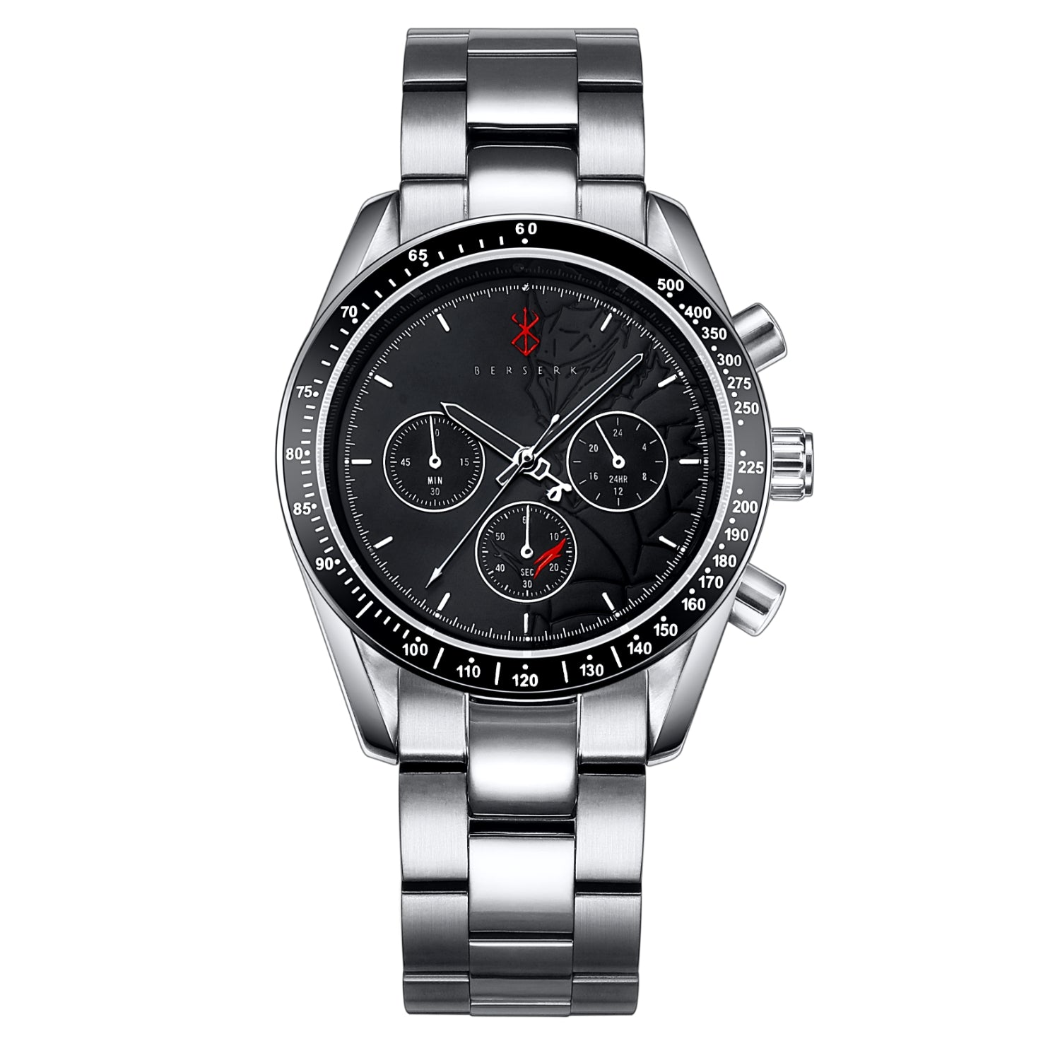 "Berserk" Natural Diamond Chronograph Wristwatch / Metallic Silver