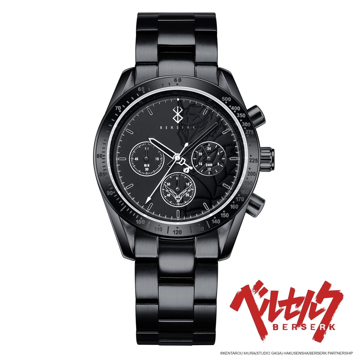 "Berserk" Natural Diamond Chronograph Wristwatch / All Black - 公式通販サイト「アニメコレクション/Anime Collection」